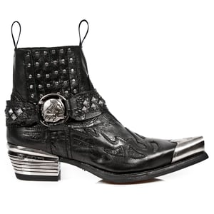 New Rock Gothic-Stiefel aus schwarzem Metall-7950P-S1