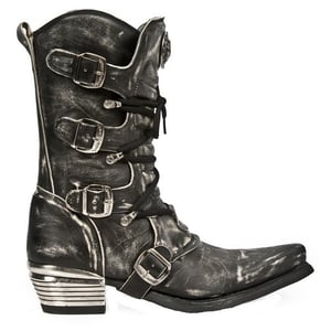 Graue Dallas-Lederstiefel für Herren von New Rock – M.7993-S3