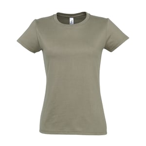 SOLS Imperial Damen T-Shirt, Kurzarm, Rundhalsausschnitt (Khaki)