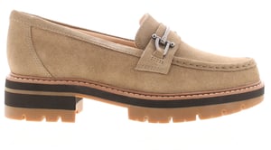 Clarks Damen Flache Schuhe Orianna Bit Leder Slipper beige