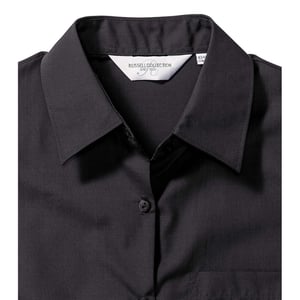 Russell Collection Damen/Herren Langarmhemd (Schwarz)
