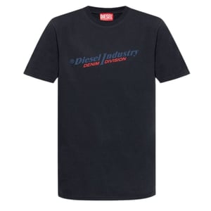 Marineblaues T-Shirt mit Logo der Diesel Industry Denim Division
