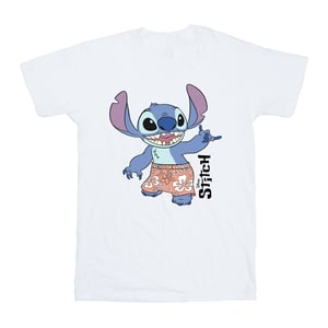 Disney Mädchen Lilo & Stitch Bermuda-Shorts T-Shirt aus Baumwolle (Weiß)