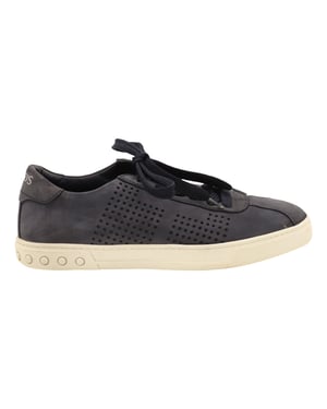 Tod's Schnürsneaker mit perforierten Details aus blauer Wildleder