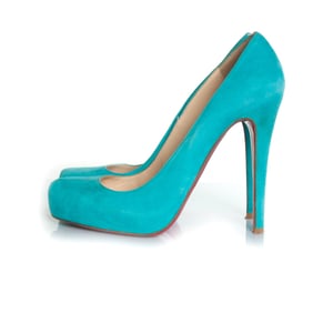 Türkisfarbene Wildleder-Pumps