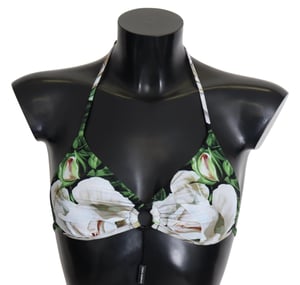 Dolce & Gabbana Women's Multicolor Floral Print Halter Swimwear Bikini Top