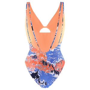 Gymshark umweltfreundliche Frauenblau/Orange Badeanzug