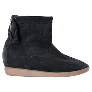 Isabel Marant Basley Wedge-Ankleboots mit Quastenverzierung aus schwarzem Wildleder