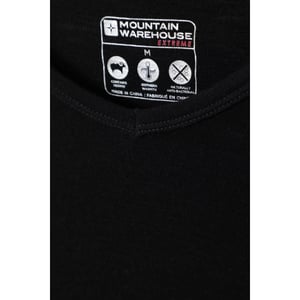 Mountain Warehouse Herren Merinowolle V-Ausschnitt Basisschicht Top (schwarz)