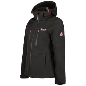 Geografische Norwegen-Jacke für Damen. Die Jacke ist aus hochwertigem Polyester und Elastan gefertigt und hat ein warmes Innenfutter.  Marke: Geographical NorwayModellname: Softshell Jacket TimmexKategorie: Softshelljacke DamenMaterialien: Polyester und ElastanFarbe: schwarz