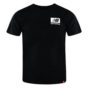 Neues Gleichgewicht Kurzarm schwarzer Crew Neck Männer NB Essentials ID T-Shirt MT13518 Bk