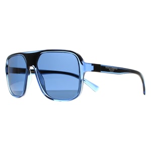 Dolce & Gabbana Square Mens Bleu transparent et noir noir DG6134 Lunettes de soleil