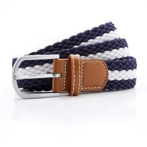Asquith & Fox Herren Zweifarbiger Streifen Flechtgürtel (Navy/Weiß)