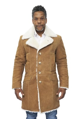 Warmer Herren-Trenchcoat aus Schaffell-Managua