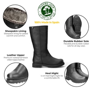 Panama Jack Schwarze Bambina B60 Lederstiefel für Damen