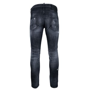 Dsquared2 – Entspannte schwarze Jeans mit verstarktem, langem Schritt und Rissen