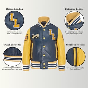 Letterman College-Bomberjacke aus Leder für Kinder
