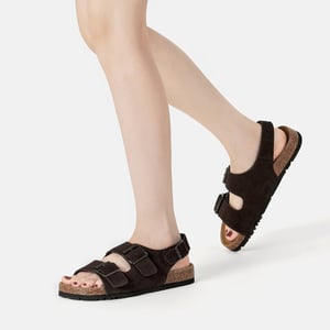 EVER AU Damen Leder Sandalen - Flame