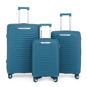 Hartschalen-Kofferset, Blau, klassisch, 8 Rollen, Kabinengepäck, TSA, Urlaubsreise