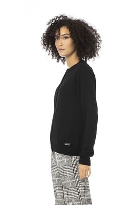 Baldinini Trend Damen schwarzer Wollpullover
