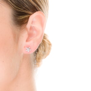 Luxenter Ohrringe, 925er Sterlingsilber und glänzende Zirkonia mit rhodinierter Oberfläche
