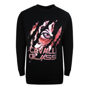 Cavalli Class Peeking Tiger Design Schwarzes Sweatshirt