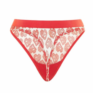 Nicce kontrastierende weiße/rote Frauen Aop Heart Tanga Unterwäsche 211 2 15 10 0469