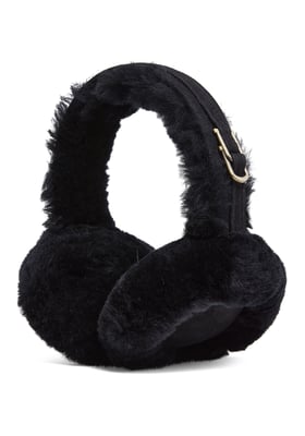 Damen Winter-Ohrenschützer, superweich, flauschig, schwarz, warme und gemütliche Ohrenwärmer