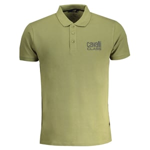 Cavalli Class Bold Logo Grünes Poloshirt