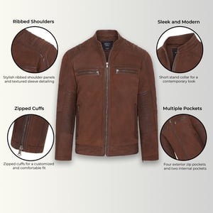 Cafe Racer Bikerjacke aus B�ffelleder f�r Herren - Jinan