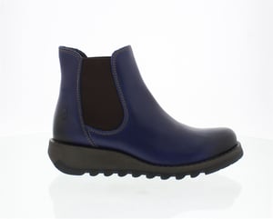 Fly London SALV Chelsea-Stiefel aus Leder für Damen, Blau, Keilabsatz