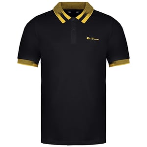 Ben Sherman Collar Interesse Herren schwarzes Polohemd