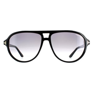 Tom Ford Aviator Herren glänzend schwarz Rauch Gradient FT0932 Jeffrey