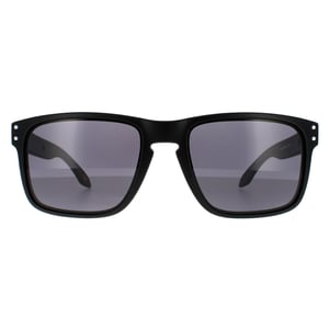 Oakley Rechteckige Herren Sonnenbrille Matt Schwarz Prizm Grau