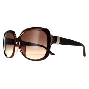Salvatore Ferragamo Rechteckige Damen Sonnenbrille in Braun mit Farbverlauf