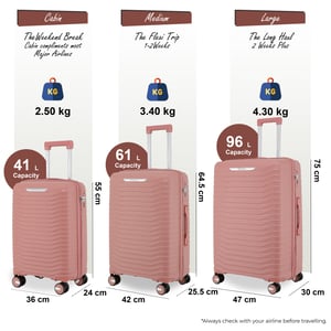 Hartschalen-Klassiker-Kofferset in Rosa mit 8 Rollen, TSA-Gepäckkoffer für Urlaub und Reisen
