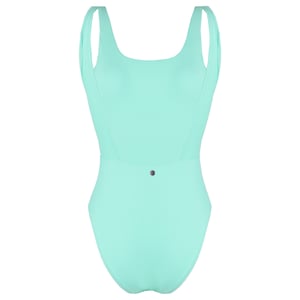 Gymshark Open Back Womens Turquoise Badeanzug offen