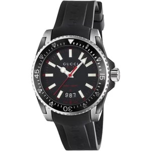 Gucci YA136303 Tauchen schwarzes Zifferblatt Silikonband Herrenuhr