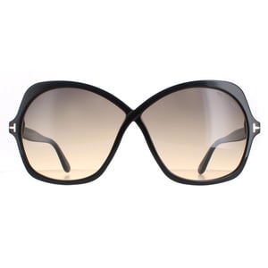 Tom Ford Butterfly Womens Glänzend Schwarz Rauch Gradient Rosemin FT1013