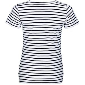 SOLS Womens/Ladies Miles Striped Short Sleeve T-Shirt (Weiß/Navy)