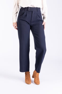 Amelia Damenhose Navy Wide Leg