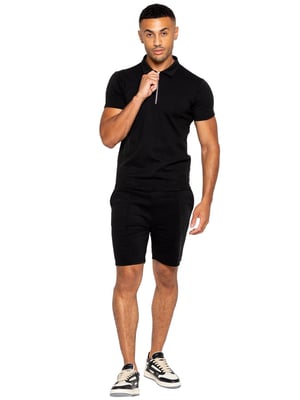 Enzo | Herren-Polo-Trainingsanzug-Set - Schwarz