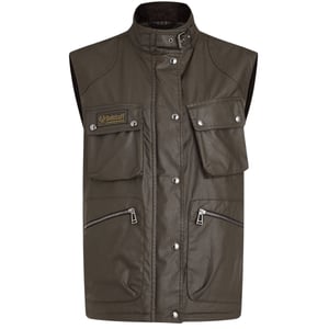 Belstaff Waxed Edition Dunkelgrüne Giletjacke