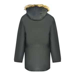Fred Perry gepolsterte gewachste Baumwolle mit Kapuze Schwarz Parka Jacke