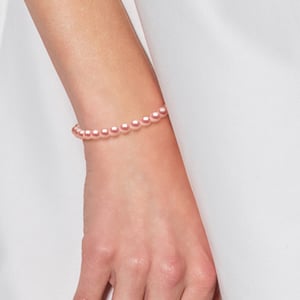 DIADEMA - Armband - Echte Süßwasserperlen - Rosa - Weißgold