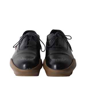 Prada Plattform Brogues aus schwarzem Leder