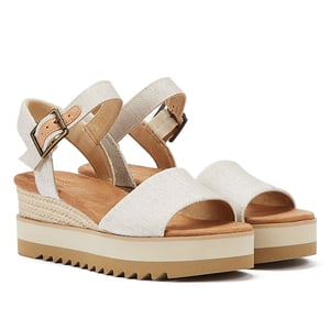 TOMS Diana Canvas Wedge Natürliche Frauen Weiße Sandalen