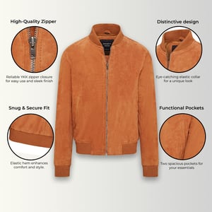 Weiche MA-1 Varsity Bomberjacke aus Ziegenwildleder f�r Herren - Dalian