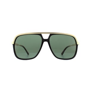 Gucci Sonnenbrille GG0200S 001 Schwarz und Gold Grün
