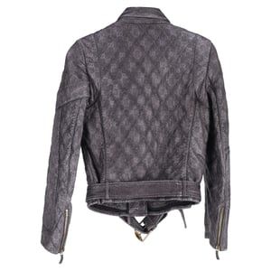 Gucci Monogram Bikerjacke aus schwarzem Leder